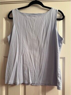 Talbots Light Blue Sleeveless Cotton Tank Top Size XL